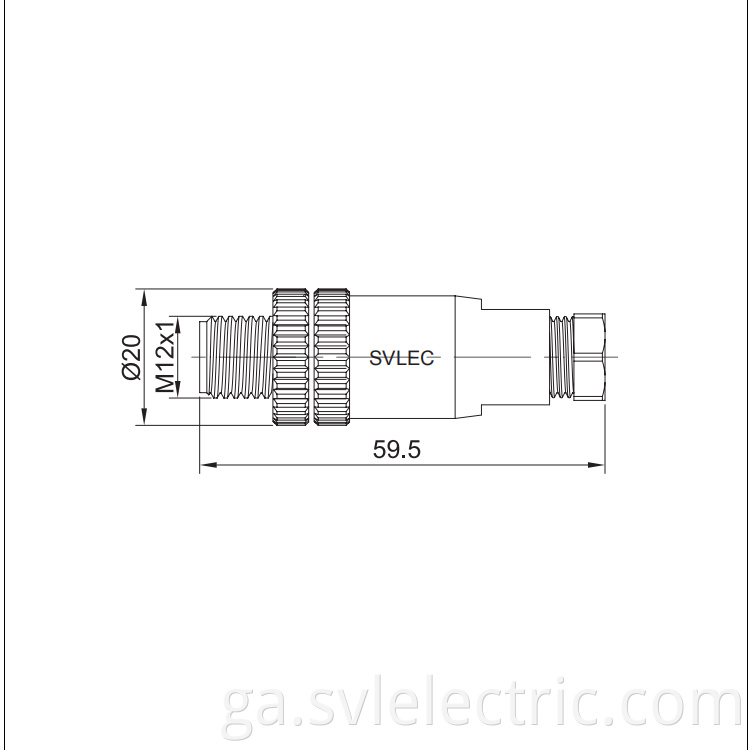 M12 4 pin connector size